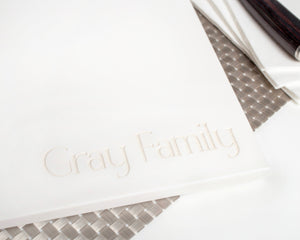 Our White Corian Personalized Cutting Board is ideal for those who seek unique style along with durability. Crafted with high-quality materials, this cutting board is designed to last and adds a chic touch to any kitchen. Its customizable engraving makes it an excellent gift for friends and family.