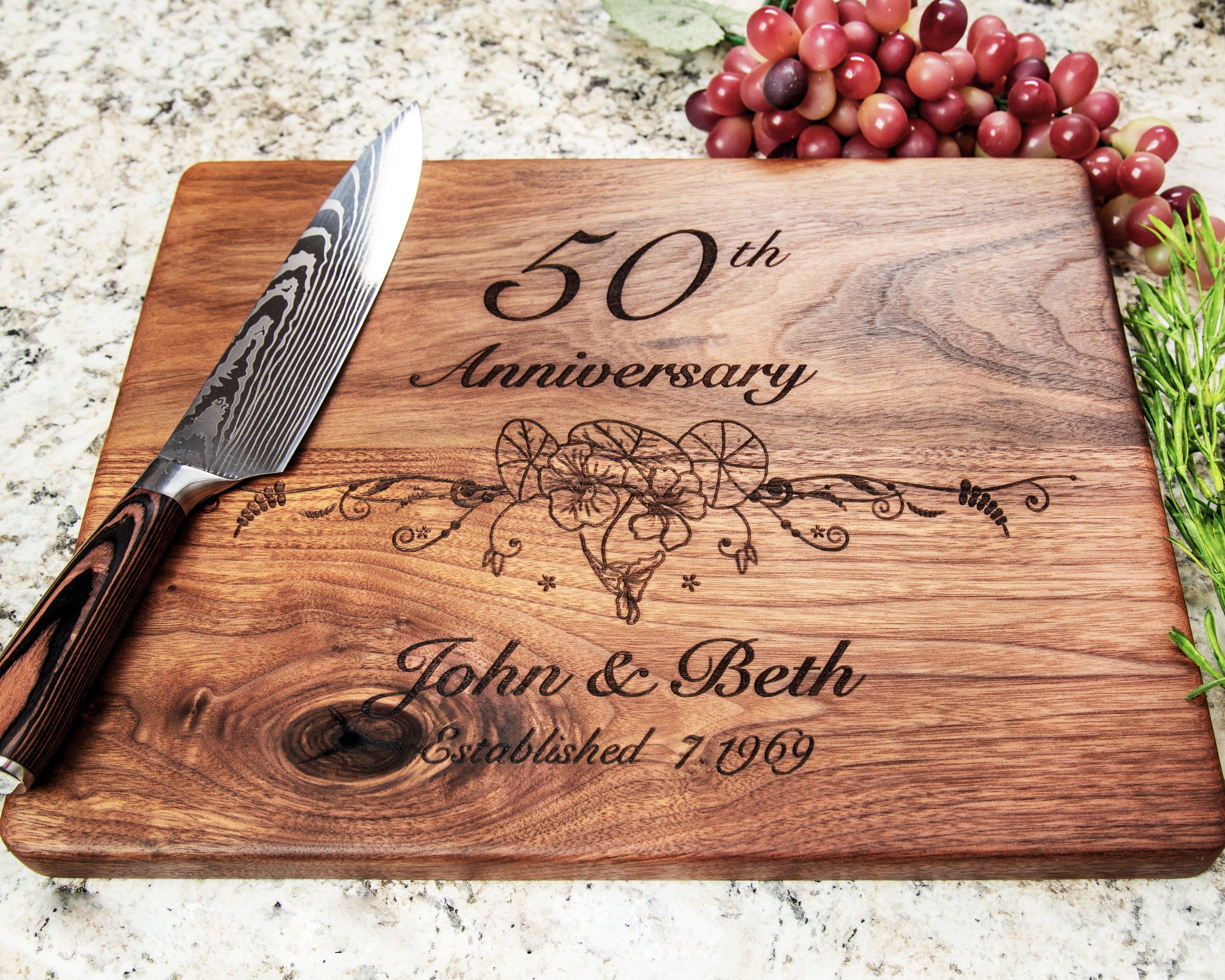 Celebrate your 50th anniversary in style and commemorate your long-lasting love with this one-of-a-kind gift! Perfect for any couple, its timeless design will remain a cherished symbol of your special milestone for years to come. Get it now and cheers to a lifetime of togetherness! 🥂