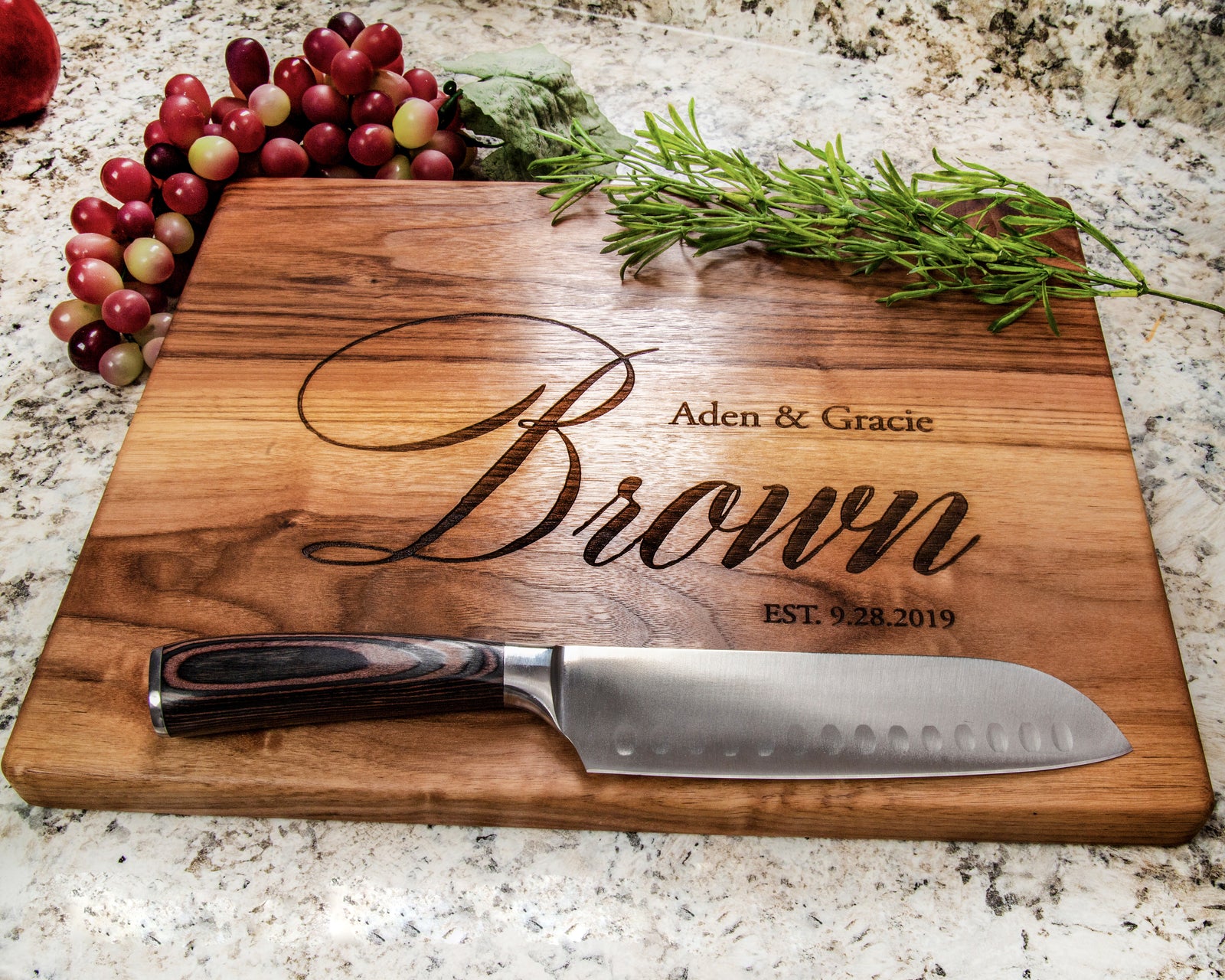 Couples Personalized Wedding Gift Cutting Board | Beautiful Anniversary or Housewarming Gift.