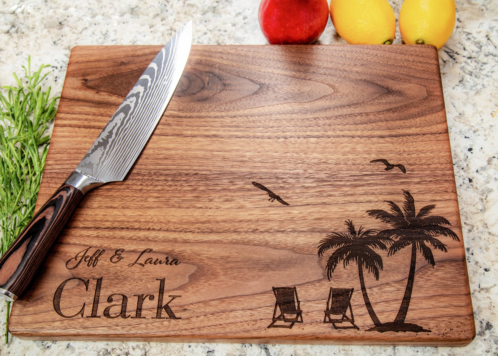 Personalized Retirement Gift Cutting Board, Beach Scene Gifts for Her, Gifts for Him