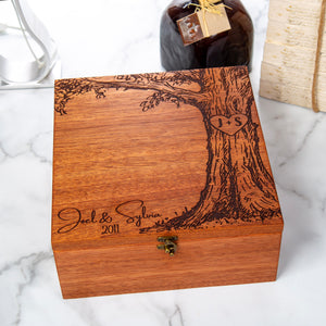 Make sure special memories stay safe and secure with this personalized hardwood storage box. Perfect for couples on their first anniversary, it's made from durable hardwood and offers reliable storage for treasured moments. Celebrate your first year milestone together with this thoughtful gift.