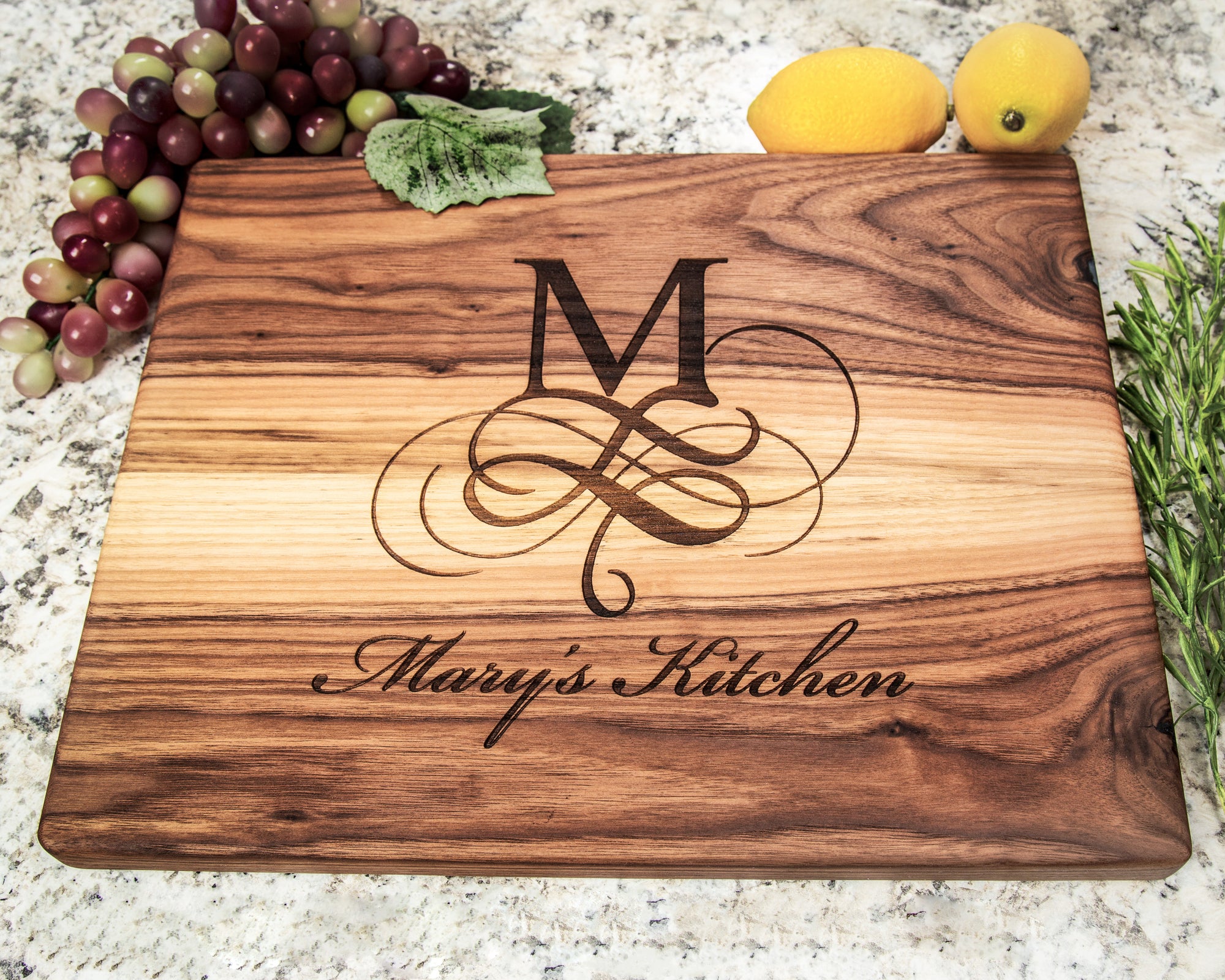 Gift them something special that demonstrates the perfect confluence of emotion and sophistication: our gorgeous Personalized Cutting Board. Whether it's a monogram that will be remembered always, a wedding or anniversary present that signifies your affection