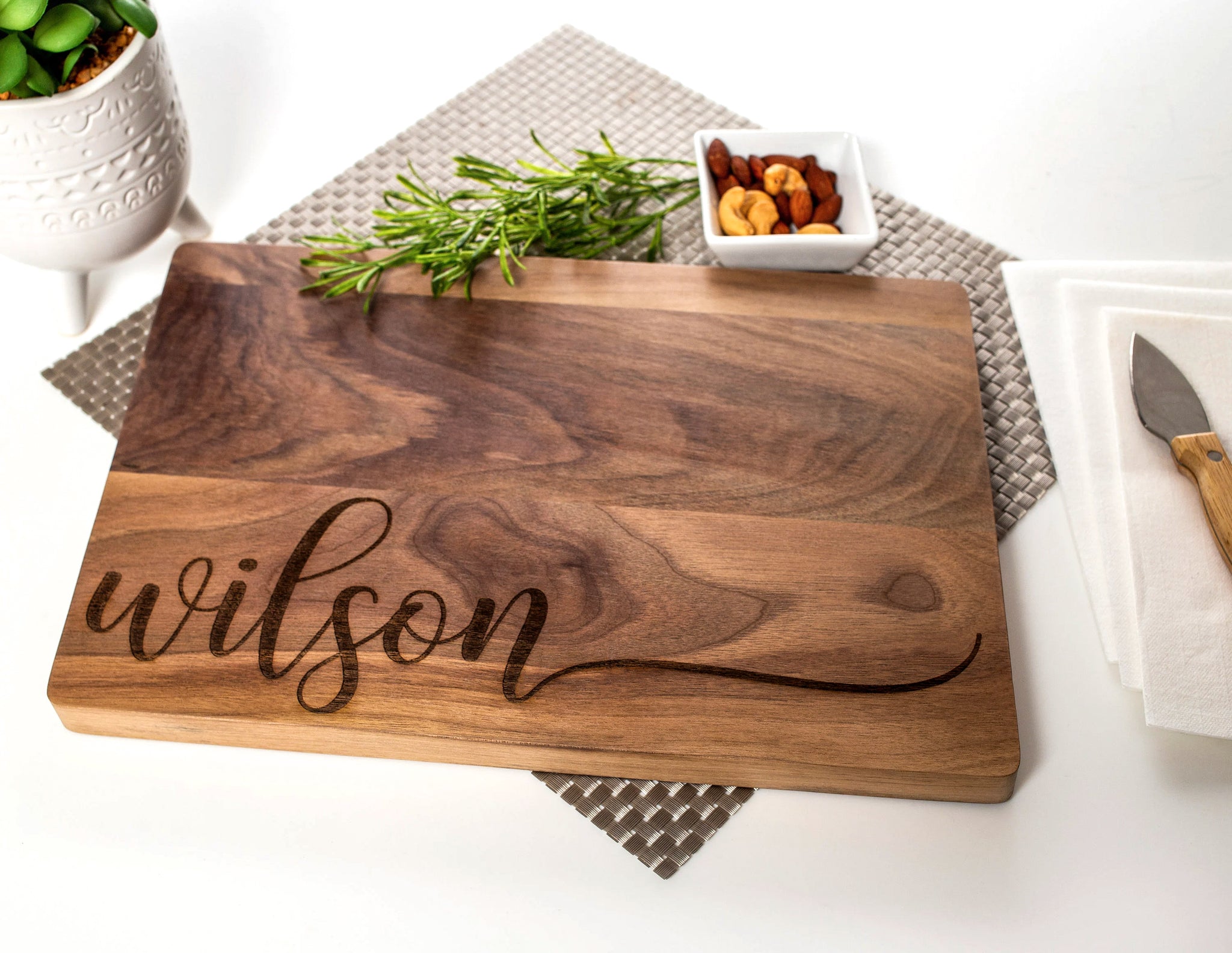 Personalized Script Last Name Cutting Board Gifts for Weddings,  Anniversaries, Birthdays, and Housewarmings