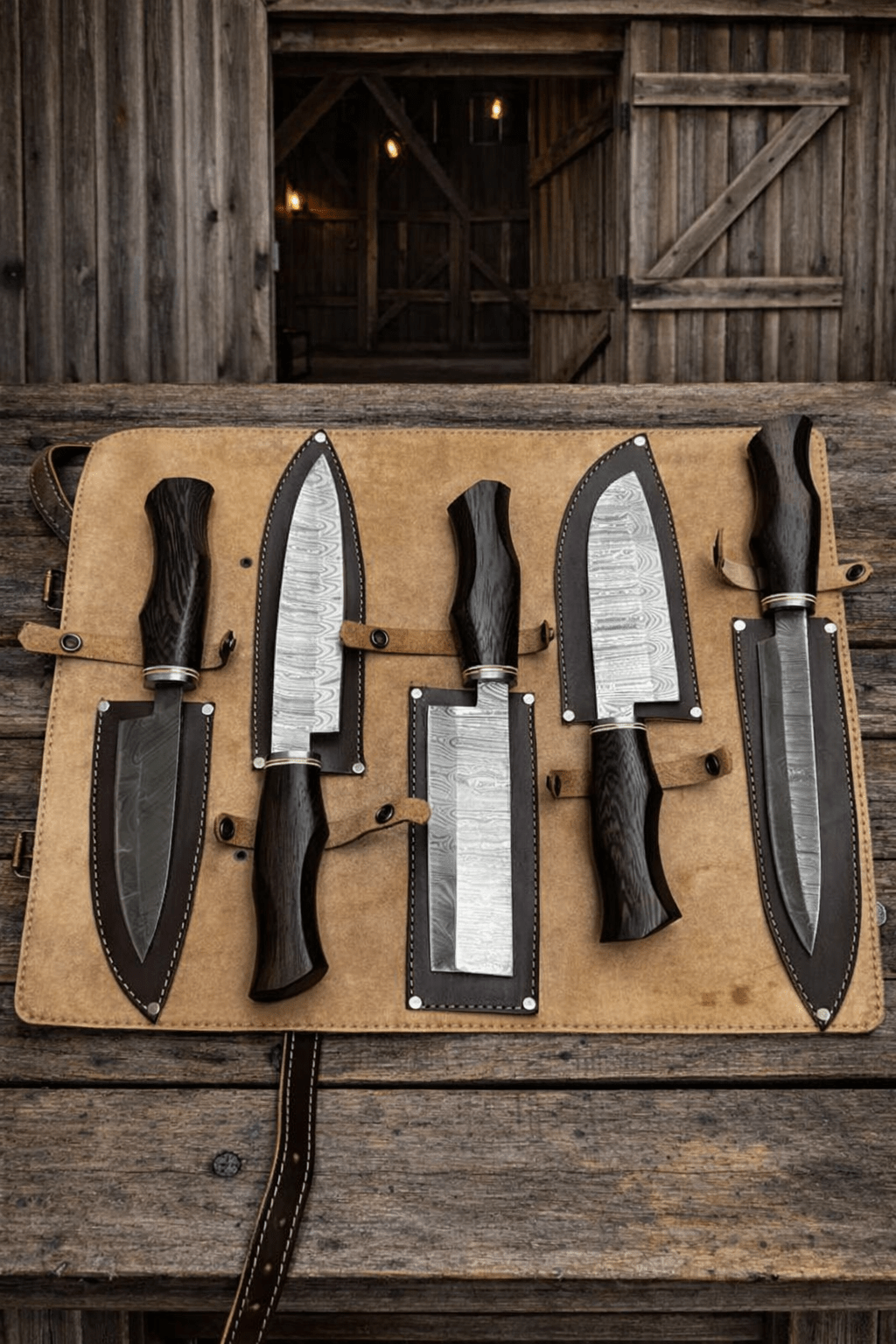 Damascus Kitchen Knives Set – Premium Chef Knives Wenge Wood Handles