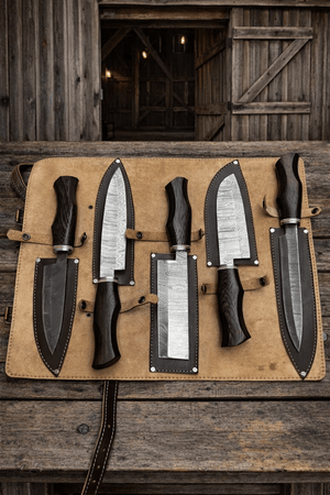 Damascus Kitchen Knives Set – Premium Chef Knives Wenge Wood Handles
