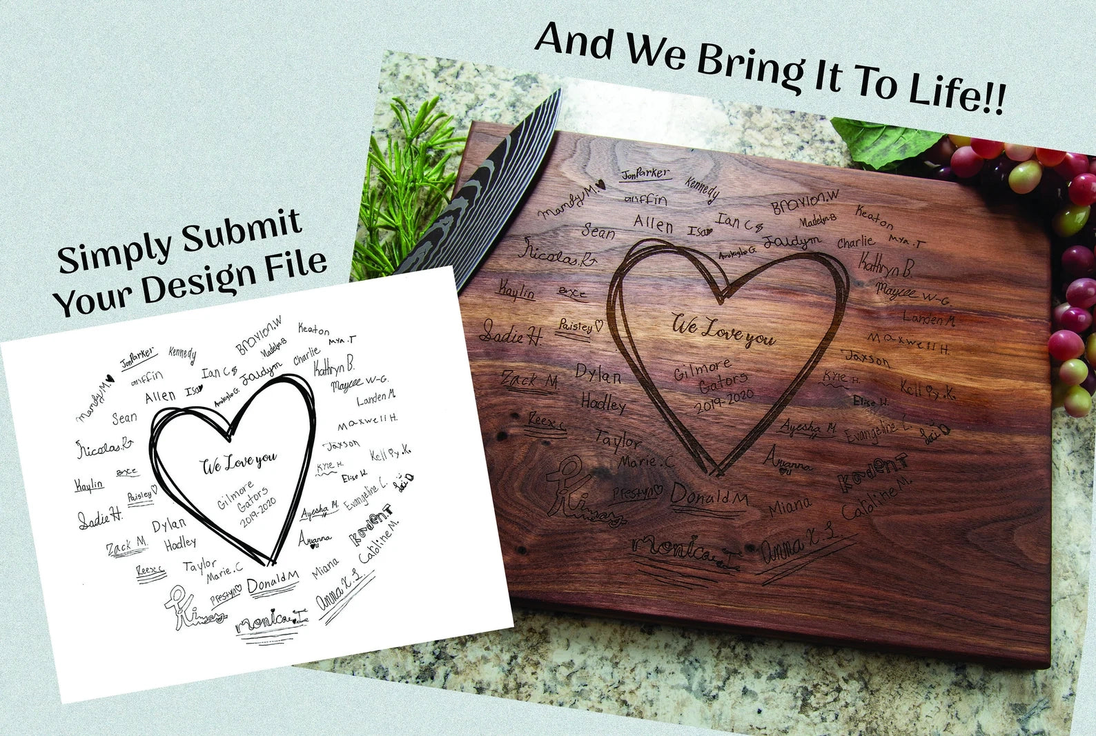 Personalized Wedding Gift, Engraved Wedding Cutting Board, Custom